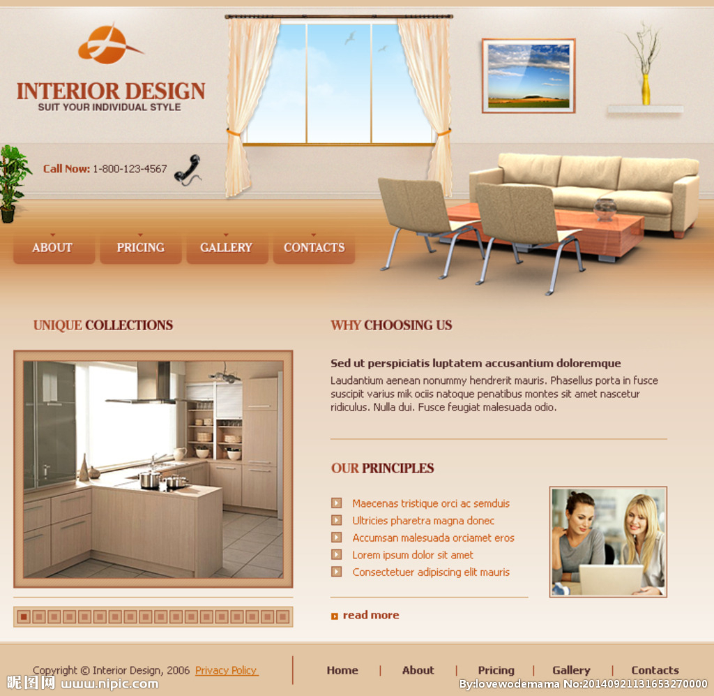 English Website Template for Home Decor and Renovation Design